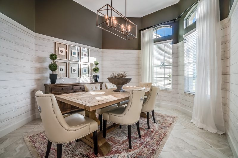 dining-room-with-metal-light-fixture